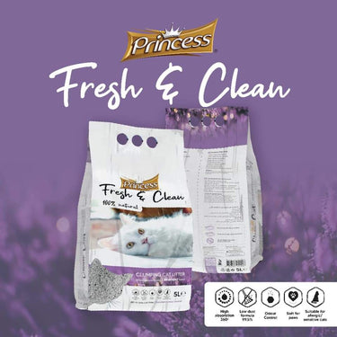 Princess Fresh and Clean Cat Litter 20L - Lavender